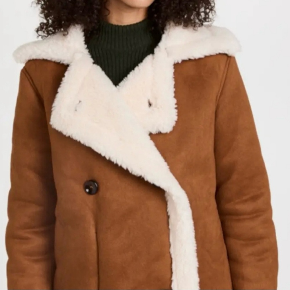 Brown Shearling-Lined Women's Coat